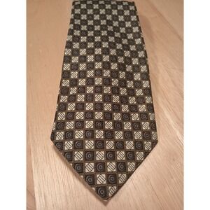 Master-Man Geometric Tie Blue‎ White Gold